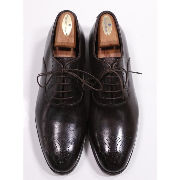 Massimiliano Stanco Dark Brown Lace Up Oxford Leather Dress Shoes Mens US 10 main image 7